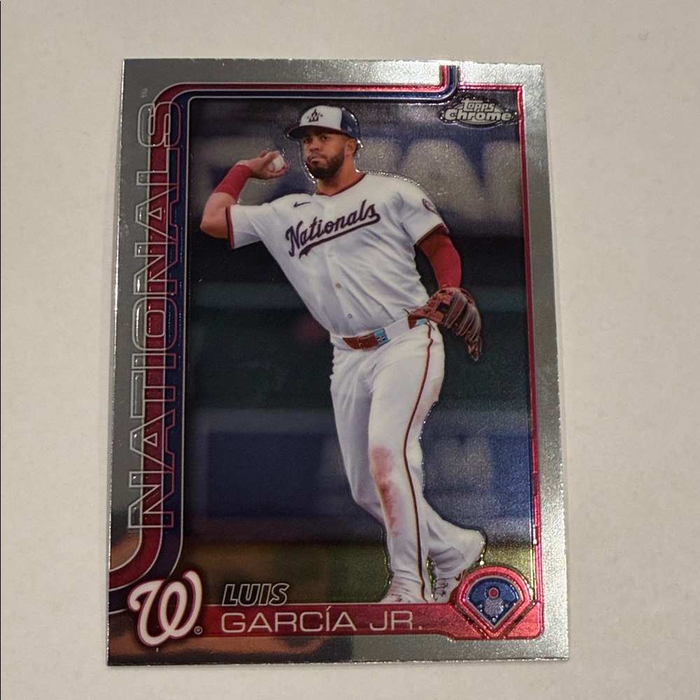 Topps Chrome Nationals Baseball Card with Red and Silver